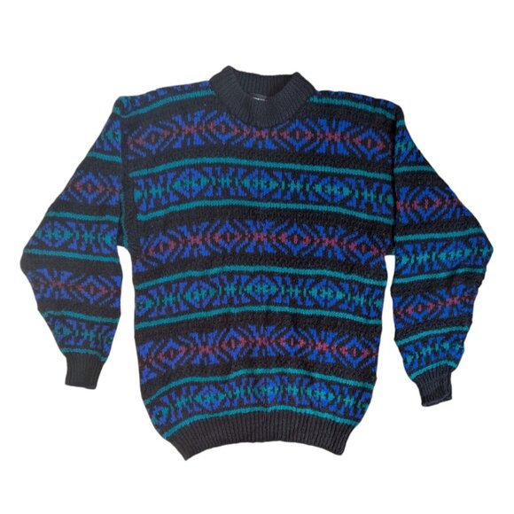 VTG Y2K Crew Neck Sweater Sz L - Picture 1 of 4